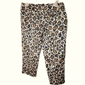 𝅺#35 Worthington Leopard print modern fit ankle length dress pants 4